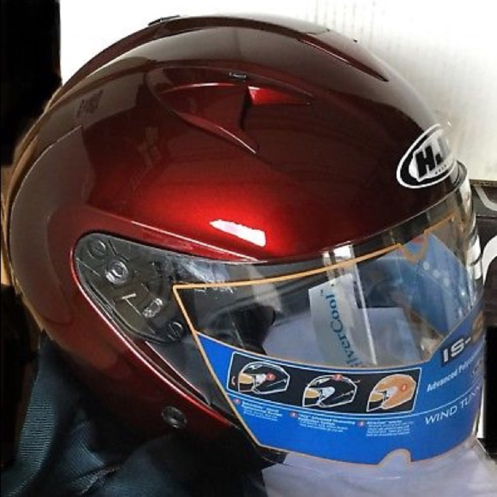 2X WINE IS-33 OPENFACE MOTORCYCLE HELMET HJC